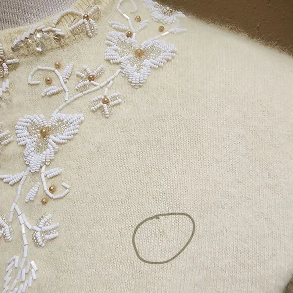 60s Vintage Cardigan Hand Beaded - Picture 9 of 12